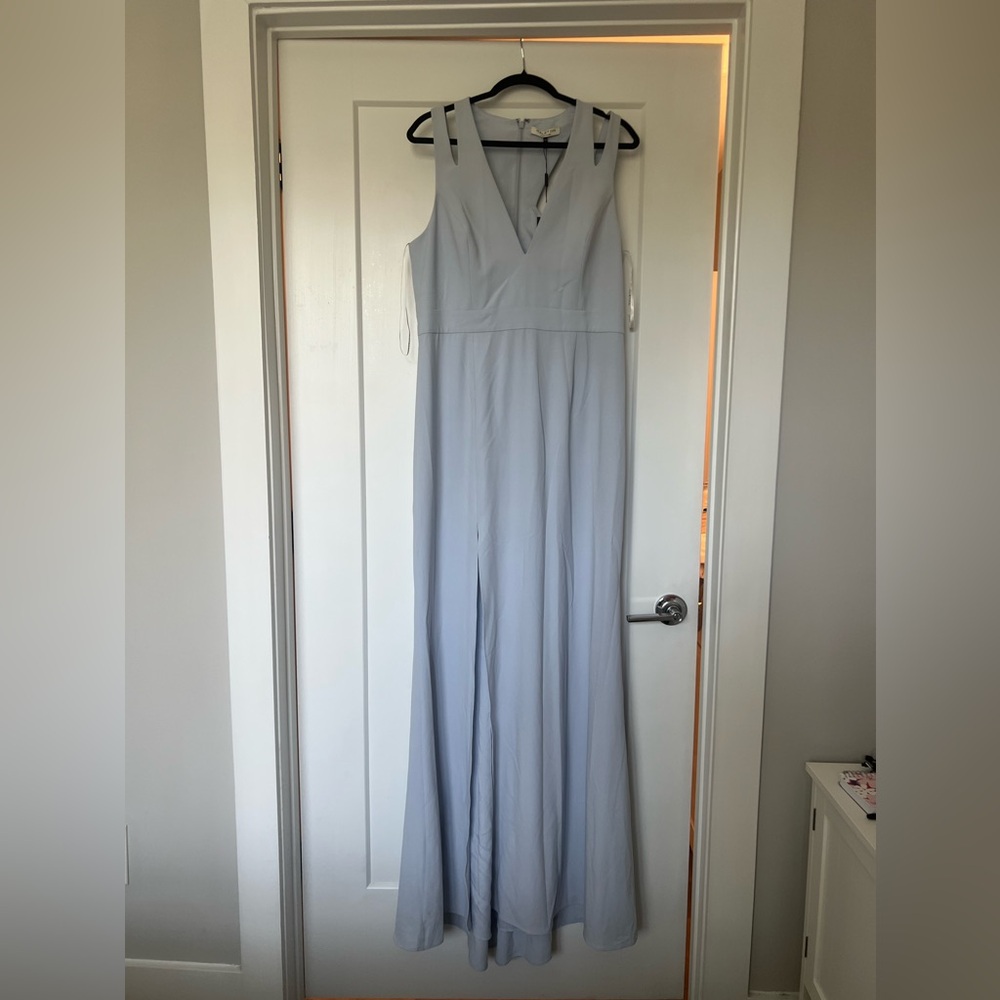 Halston Heritage Floor Length Blue Formal Dress